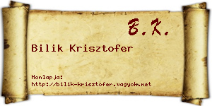 Bilik Krisztofer névjegykártya