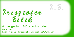krisztofer bilik business card
